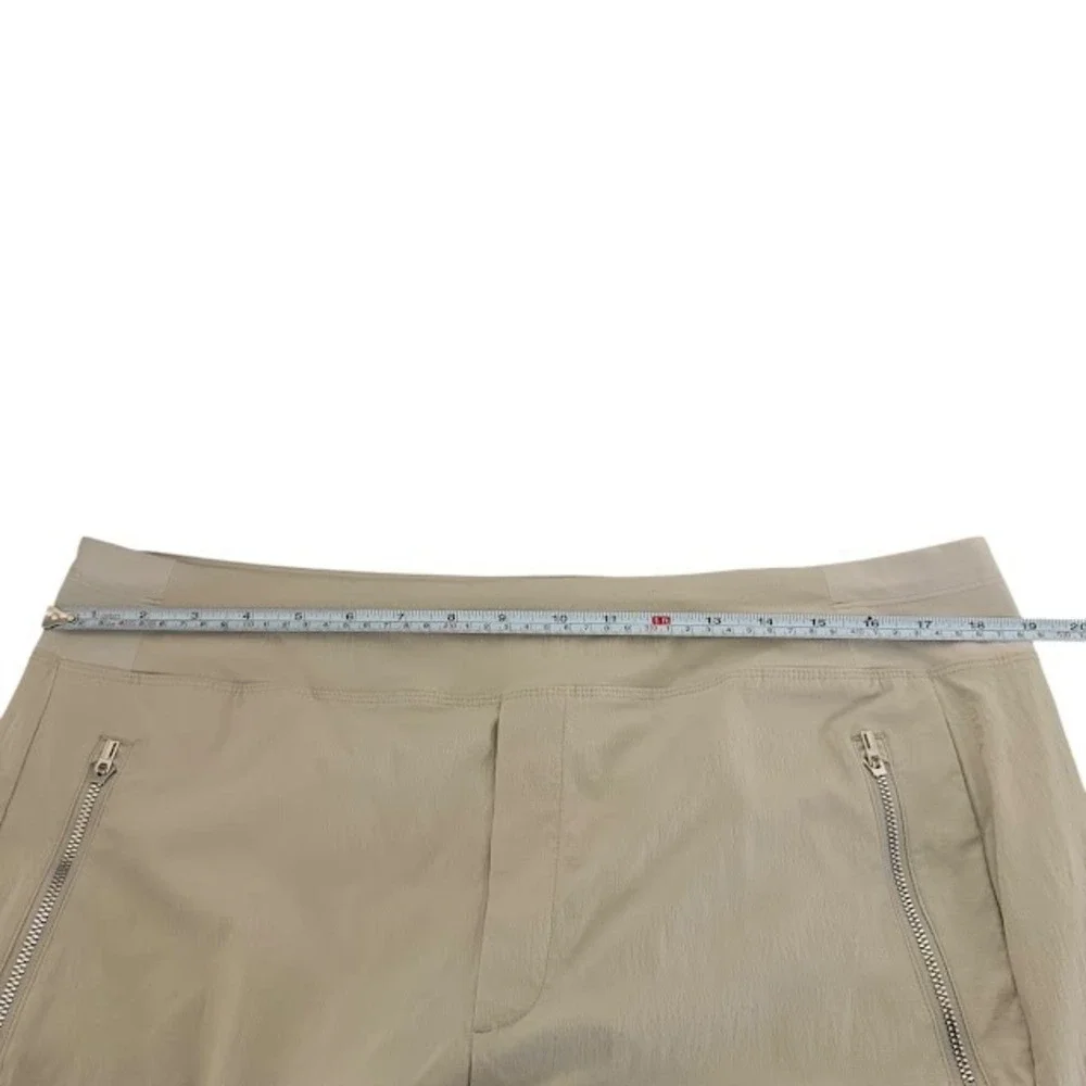 Athleta Khaki‎ Cream Trekkie Relaxed Mid Rise Jogger Nylon Pants Womens Plus 16